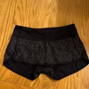 lululemon athletica Black and White polka dot Speed Up Low Rise Athletic Shorts